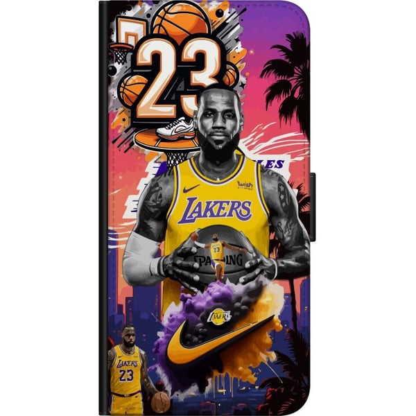 Kompatibelt Lommeboketui til OnePlus 9 Pro Basketinspirert kunstverk med nummer 23 og actionfølelse – kraftfull sportsillustrasjon med dynamisk farge