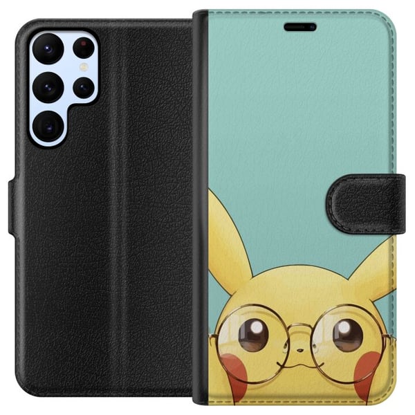 Yhteensopiva Lompakkokotelo Samsung Galaxy S22 Ultra 5G Pikachu lasit