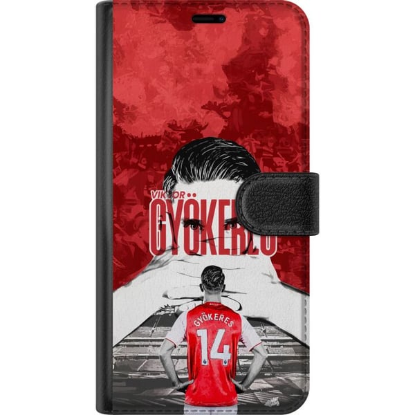 Kompatibel Tegnebogsetui til Apple iPhone 11 Viktor Gyökeres Red Passion Design fodboldinspireret kunst med stærk energi, kraft og sporty stemning i