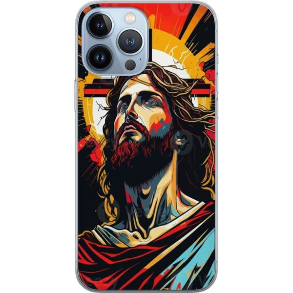 Kompatibelt Mobildeksel til Apple iPhone 13 Pro Max Jesus & Kort - religiøst motiv med dyp symbolikk