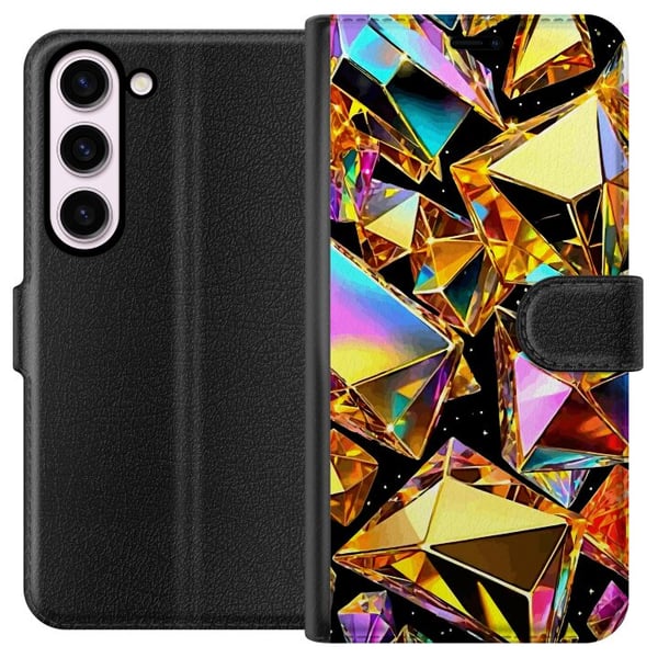 Kompatibel Tegnebogsetui til Samsung Galaxy S23 3D Guld Kompatibel Tegnebogsetui til Samsung Galaxy S23 3D Guld