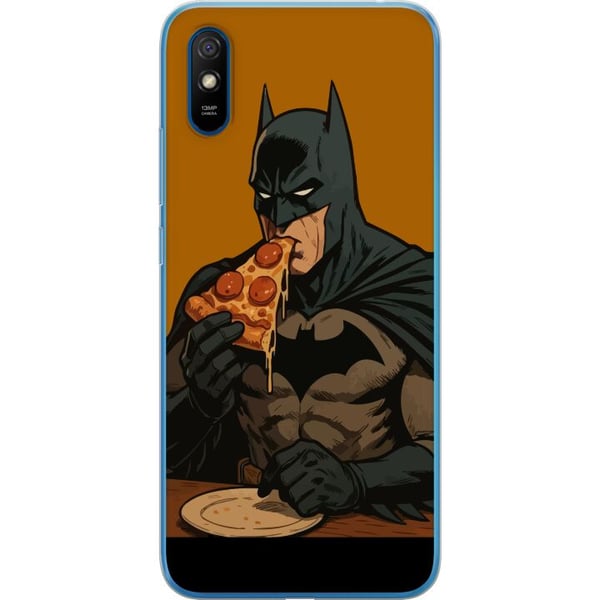Kompatibel Mobilcover til Xiaomi Redmi 9A Batman-plakat spiser pizza DC Comics-helt tegneserie retro humor sjov madillustration sjov kunst