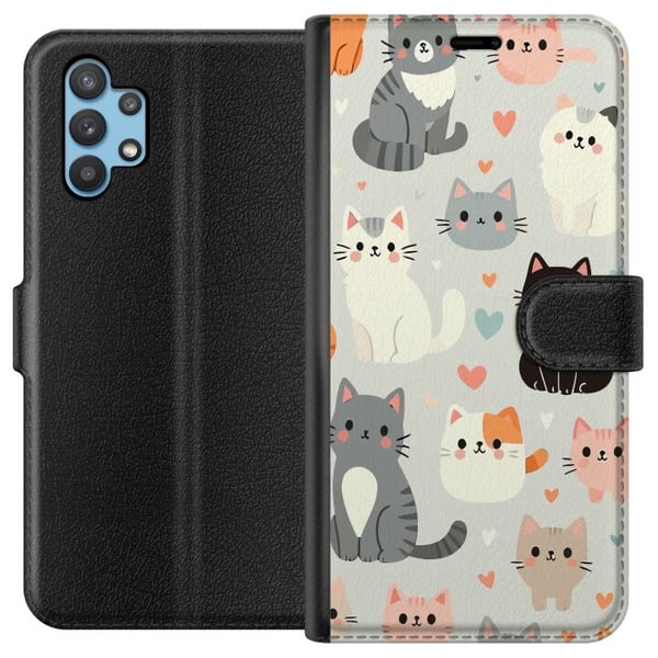 Kompatibelt Plånboksfodral till Samsung Galaxy A32 5G Katter Kompatibelt Plånboksfodral till Samsung Galaxy A32 5G Katter