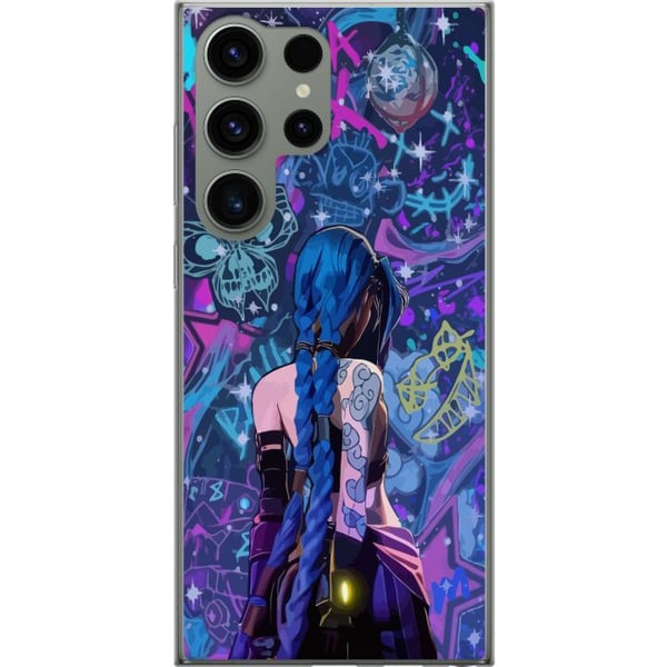 Kompatibel Mobilcover til Samsung Galaxy S23 Ultra Farverig graffitiillustration med blåhåret karakter i urban neonstil og kreativ energi Kompatibel Mobilcover til Samsung Galaxy S23 Ultra Farverig graffitiillustration med blåhåret karakter i urban neonstil og kreativ energi