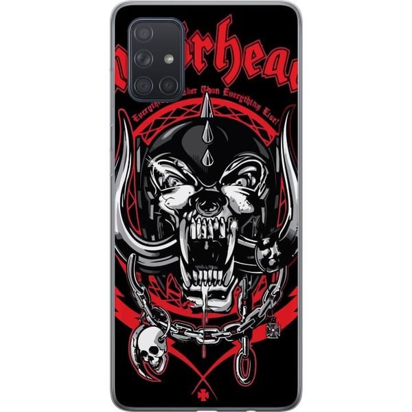 Kompatibel Mobilcover til Samsung Galaxy A71 Motörhead-dødningehoved i rød og sort, hardrockdesign til fans af klassisk metal og energi