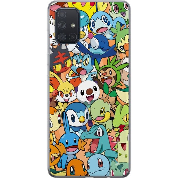Kompatibel Mobilcover til Samsung Galaxy A71 Pokémon-design – Pikachu-collage i farverig illustration til samlere