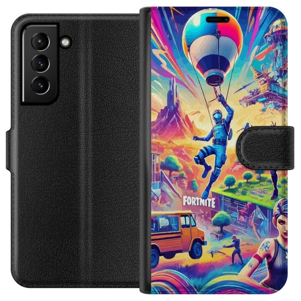Kompatibelt Lommeboketui til Samsung Galaxy S21+ 5G Fortnite vs Minecraft Kompatibelt Lommeboketui til Samsung Galaxy S21+ 5G Fortnite vs Minecraft