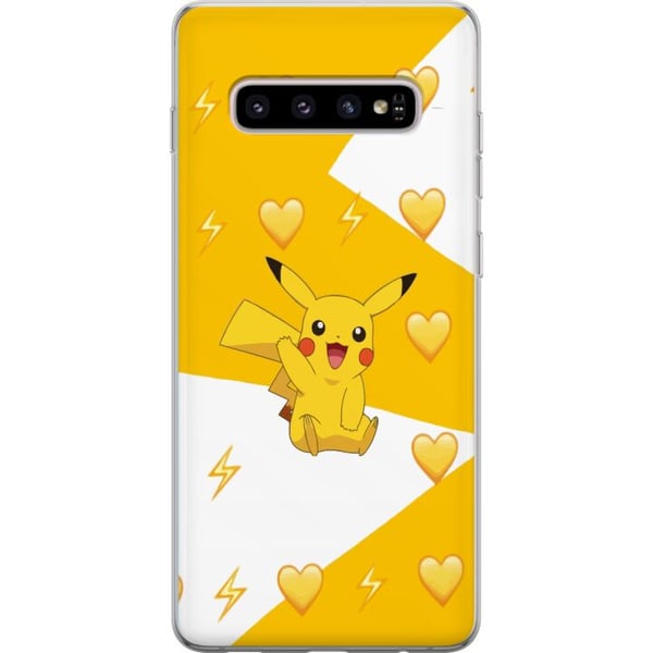 Kompatibel Mobilcover til Samsung Galaxy S10+ Pikachu Pokémon Gaming Figur Spelmotiv Populär Ikon