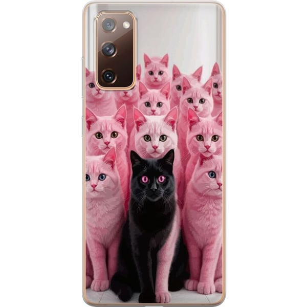 Kompatibelt Mobildeksel til Samsung Galaxy S20 FE Svart katt blant rosa katter, morsomt kontrastfylt design med leken sjarm og trendy fargekombinasjo Kompatibelt Mobildeksel til Samsung Galaxy S20 FE Svart katt blant rosa katter, morsomt kontrastfylt design med leken sjarm og trendy fargekombinasjo