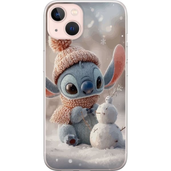 Kompatibel Mobilcover til Apple iPhone 13 Stitch snemand vinter sød blå alien kawaii jul hyggelig sne sød ferie bedårende plakat