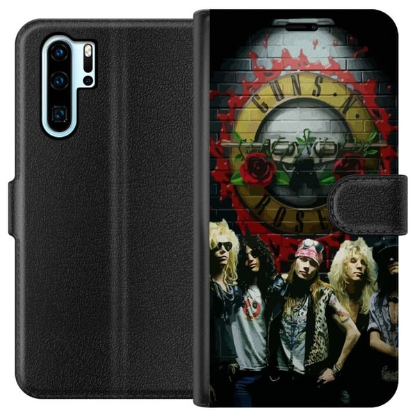 Kompatibel Tegnebogsetui til Huawei P30 Pro Guns N Roses Rockband Guitar Musik