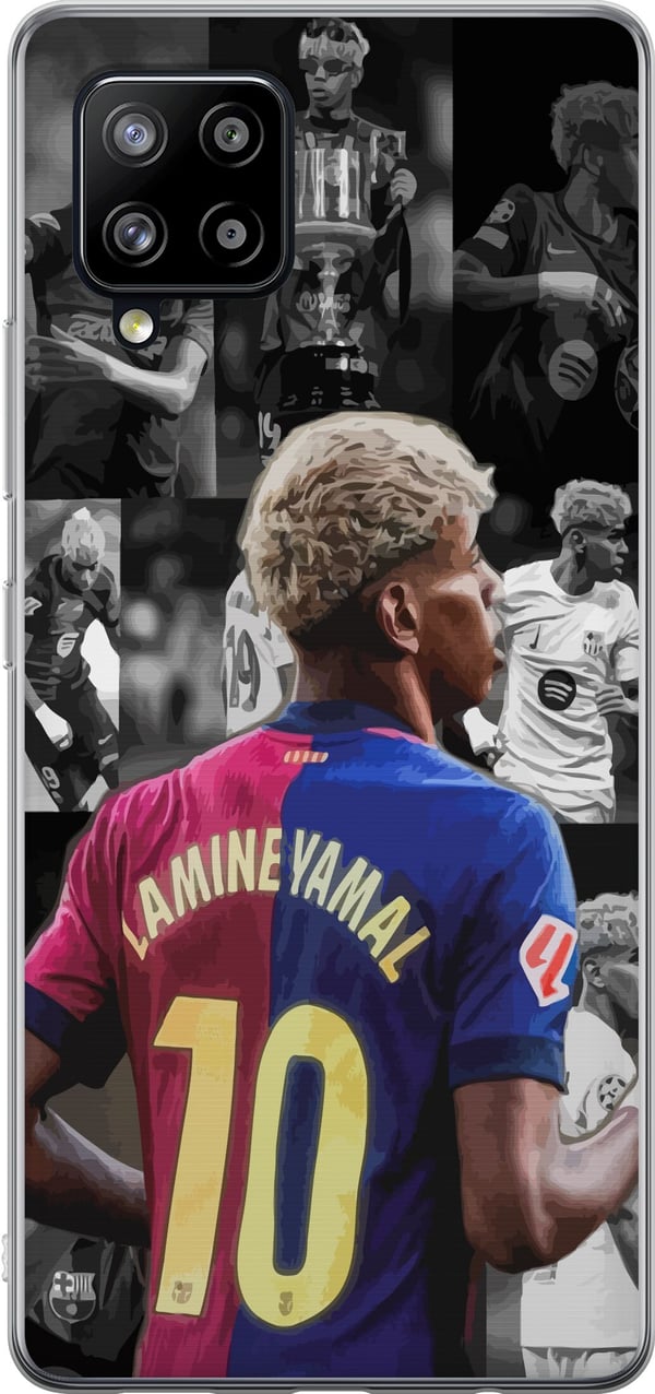 Kompatibelt Mobilskal till Samsung Galaxy A42 5G FCB Yamal Barcelona framtidens fotbollsstjärna