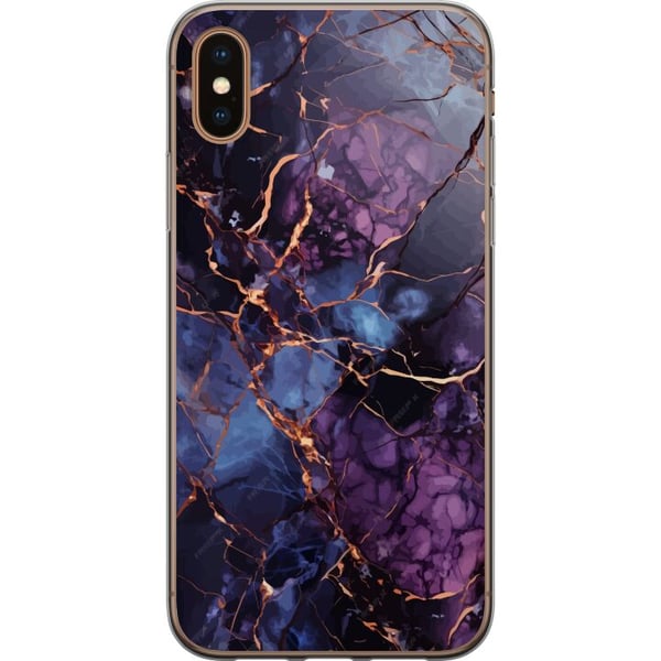 Kompatibel Mobilcover til Apple iPhone XS Marmor Blå Lilla