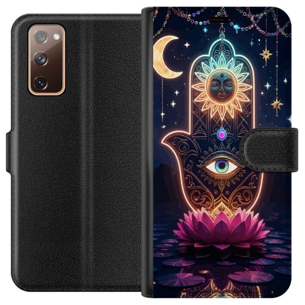 Kompatibel Tegnebogsetui til Samsung Galaxy S20 FE Symbolisk håndillustration med øje, blomst og lys