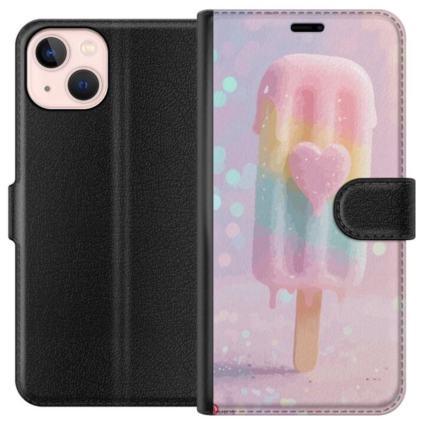 Kompatibelt Lommeboketui til Apple iPhone 13 mini Pastellis med hjerte, søt design med smeltende farger og glitter for sommer og godteristil Kompatibelt Lommeboketui til Apple iPhone 13 mini Pastellis med hjerte, søt design med smeltende farger og glitter for sommer og godteristil