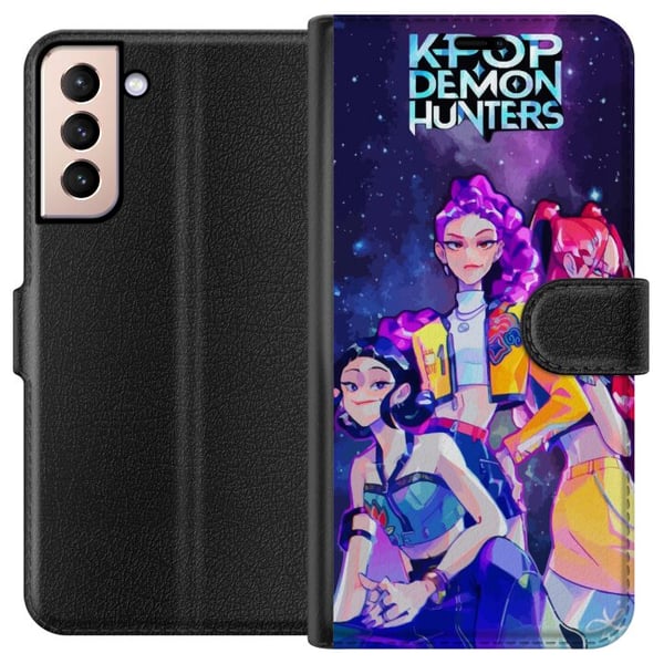 Kompatibelt Lommeboketui til Samsung Galaxy S21 Kpop Demonjegere Idoltrio Kosmisk Romenergi Neonfantasiaura Kompatibelt Lommeboketui til Samsung Galaxy S21 Kpop Demonjegere Idoltrio Kosmisk Romenergi Neonfantasiaura