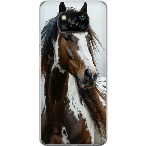 Kompatibel Mobilcover til Xiaomi Poco X3 NFC Hest Dyrsmotiv Grafisk Design Natur Kraftfuldt Motiv Populært Vægkunst Dyretema Ridning