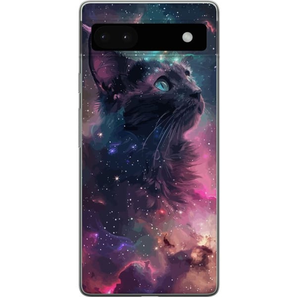 Yhteensopiva Puhelinkuori Google Pixel 6a Kissa galaksissa