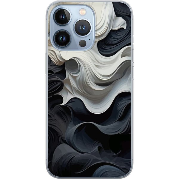Yhteensopiva Puhelinkuori Apple iPhone 13 Pro Silkki Musta/Valkoinen Yhteensopiva Puhelinkuori Apple iPhone 13 Pro Silkki Musta/Valkoinen