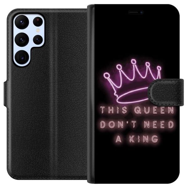 Kompatibelt Plånboksfodral till Samsung Galaxy S22 Ultra 5G Queen Quote Girl Power Feminist