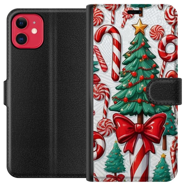 Kompatibel Tegnebogsetui til Apple iPhone 11 Juletræ plakat juletræ sukkerstang slik høytidsslik julemotiv retro sukkerstænger design kunst Kompatibel Tegnebogsetui til Apple iPhone 11 Juletræ plakat juletræ sukkerstang slik høytidsslik julemotiv retro sukkerstænger design kunst