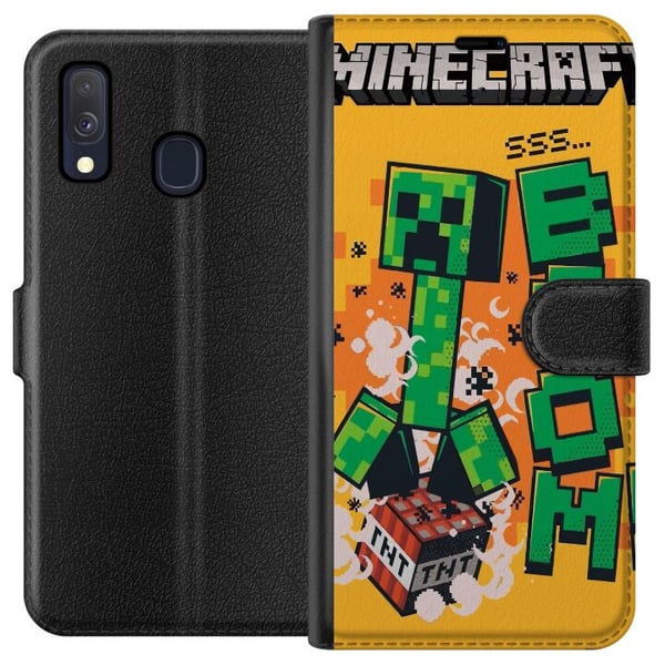 Kompatibelt Lommeboketui til Samsung Galaxy A40 Minecraft Boom