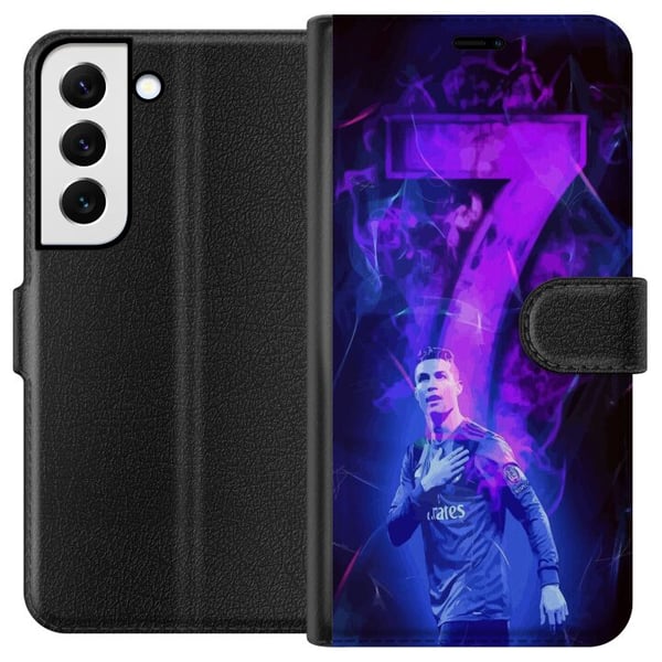 Yhteensopiva Lompakkokotelo Samsung Galaxy S22+ 5G Ronaldo 7 - Jalkapallolegenda Toiminnassa Fanien Puolesta