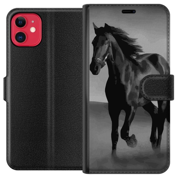 Kompatibel Tegnebogsetui til Apple iPhone 11 Mørk Hest Kompatibel Tegnebogsetui til Apple iPhone 11 Mørk Hest