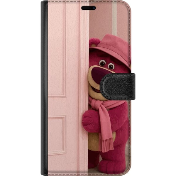 Kompatibel Tegnebogsetui til Samsung Galaxy S23+ Lyserød bamse med hat og tørklæde, sødt pastelfarvet design fyldt med kærlighed, humor og varme
