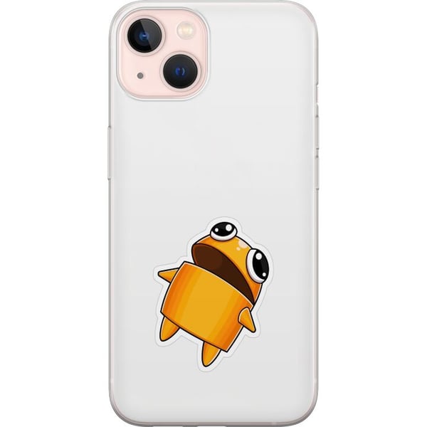 Kompatibel Mobilcover til Apple iPhone 13 Orange tegnet figur med store øjne og dynamisk positur i energifyldt, legende stil Kompatibel Mobilcover til Apple iPhone 13 Orange tegnet figur med store øjne og dynamisk positur i energifyldt, legende stil