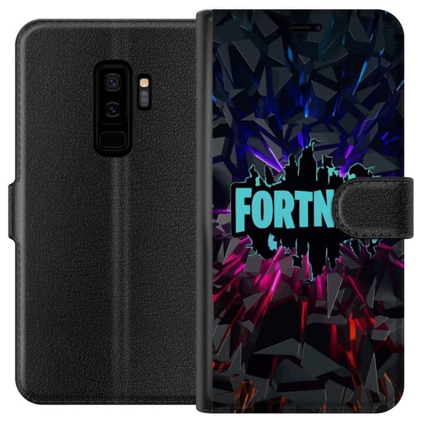 Kompatibelt Plånboksfodral till Samsung Galaxy S9+ Spelinspirerad abstrakt logotyp i neon med exploderande former och dynamisk energi Kompatibelt Plånboksfodral till Samsung Galaxy S9+ Spelinspirerad abstrakt logotyp i neon med exploderande former och dynamisk energi