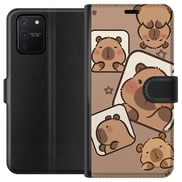 Kompatibelt Lommeboketui til Samsung Galaxy S10 Lite Capybara Frame Friends Lekent design med små kapybaraer i ruter med stjerner og beige bakgrunn Kompatibelt Lommeboketui til Samsung Galaxy S10 Lite Capybara Frame Friends Lekent design med små kapybaraer i ruter med stjerner og beige bakgrunn