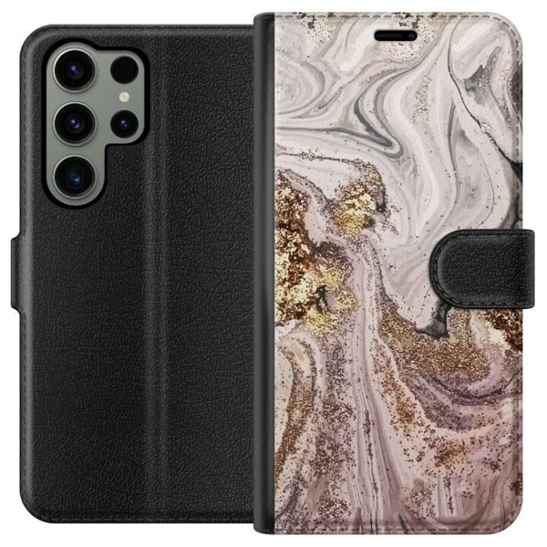 Kompatibel Tegnebogsetui til Samsung Galaxy S23 Ultra Beige marmor med guldglimmerstruktur, elegant design med luksuriøs følelse, perfekt til moderne Kompatibel Tegnebogsetui til Samsung Galaxy S23 Ultra Beige marmor med guldglimmerstruktur, elegant design med luksuriøs følelse, perfekt til moderne