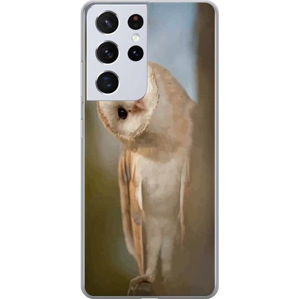 Yhteensopiva Puhelinkuori Samsung Galaxy S21 Ultra 5G Uggla Nyfiken Blick Fågelmotiv Skog Natur Grafiskt Design