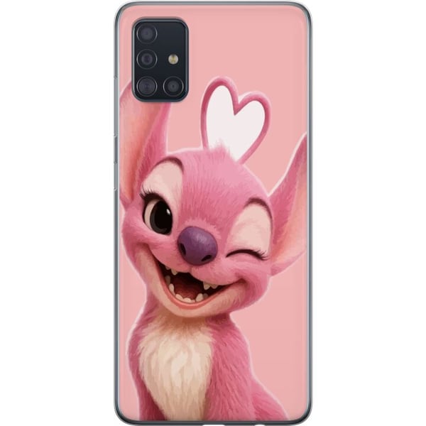 Kompatibel Mobilcover til Samsung Galaxy A51 Lyserød englefigur, der blinker, sødt design med hjerte, kærlighed, legesyge og sød energi i pastelfarve