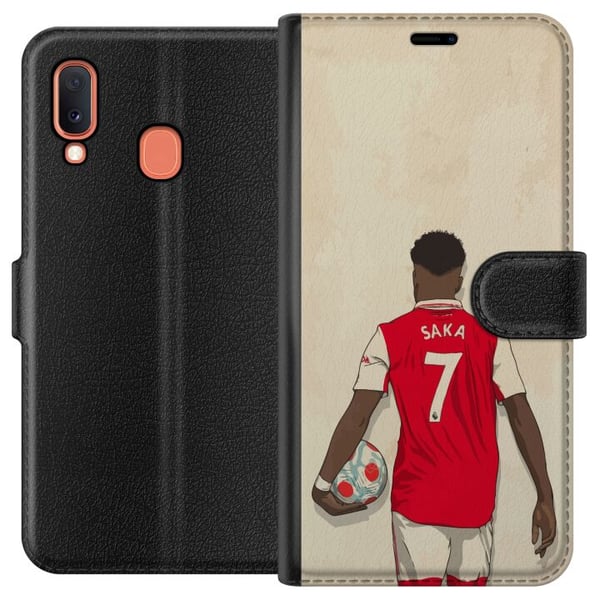 Kompatibelt Plånboksfodral till Samsung Galaxy A20e Saka Fotboll Arsenal FC Motiv Spelare Premier League Kompatibelt Plånboksfodral till Samsung Galaxy A20e Saka Fotboll Arsenal FC Motiv Spelare Premier League