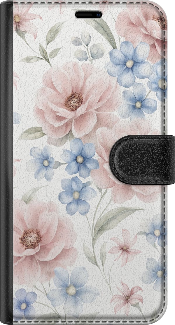 Kompatibelt Lommeboketui til Samsung Galaxy S23+ Romantiske blomster