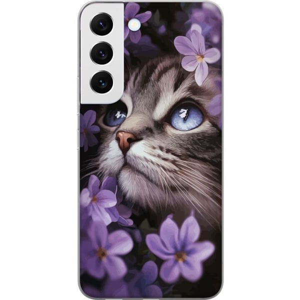 Kompatibel Mobilcover til Samsung Galaxy S22 5G Kat og blomster