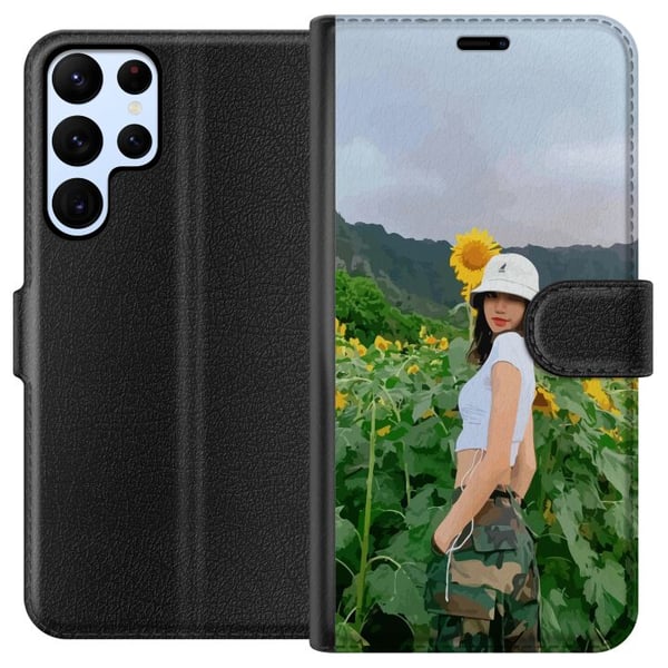 Yhteensopiva Lompakkokotelo Samsung Galaxy S22 Ultra 5G Lisa BLACKPINK auringonkukka K-pop-idoli