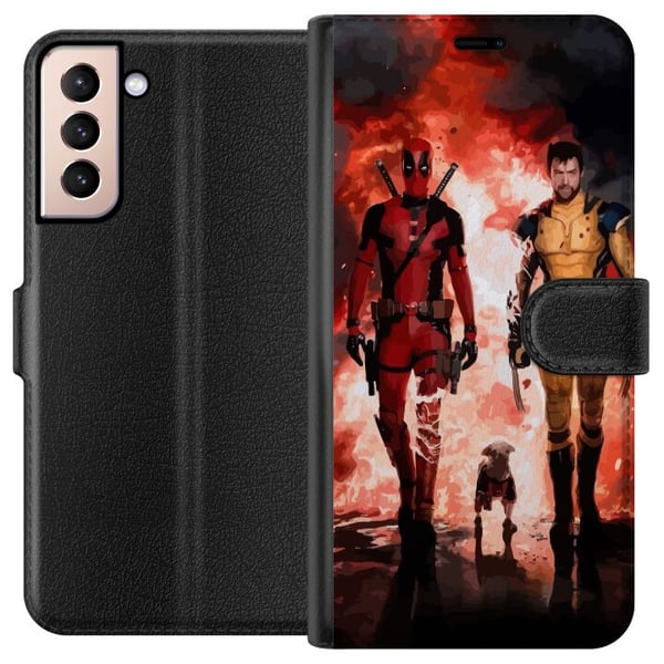 Kompatibelt Lommeboketui til Samsung Galaxy S21 Wolverine Deadpool
