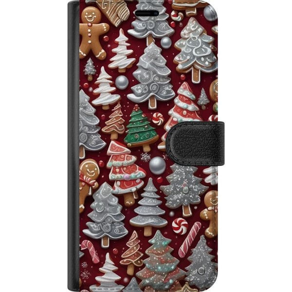 Kompatibelt Plånboksfodral till Samsung Galaxy A32 5G Christmas Cookies Trees julmotiv med pepparkakor granar och vinterkänsla