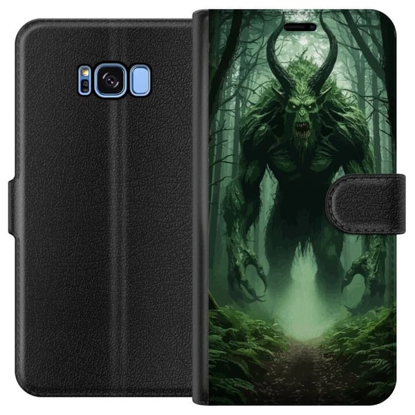 Kompatibelt Plånboksfodral till Samsung Galaxy S8 Forest Monster Fantasy Creature Dark