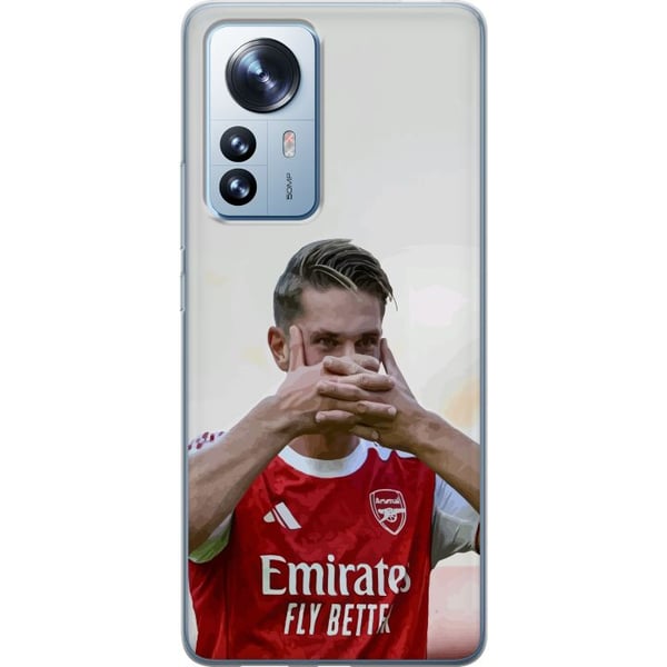 Kompatibelt Mobilskal till Xiaomi 12 Pro Martin Ødegaard konst – Närbild illustration i Arsenal matchtröja