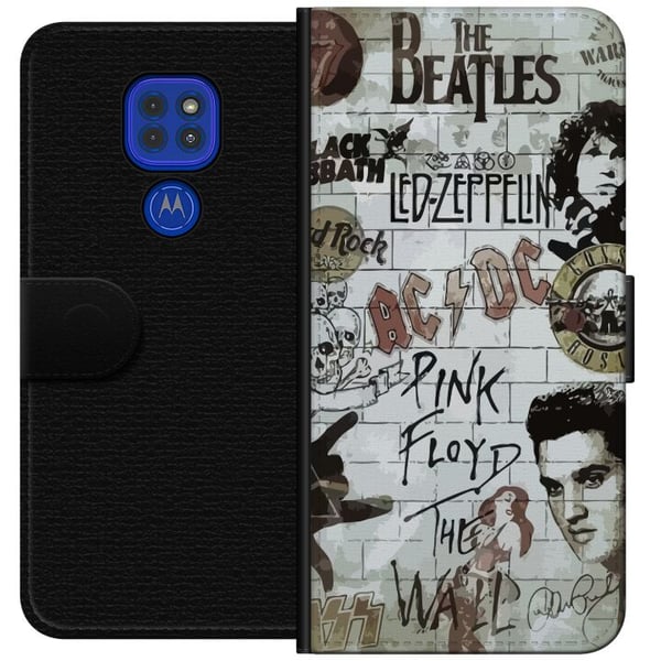 Kompatibel Tegnebogsetui til Motorola Moto G9 Play Rockband Musik Klassisk Koncertscene