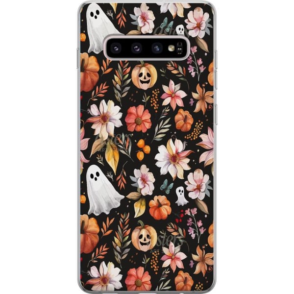 Kompatibelt Mobilskal till Samsung Galaxy S10+ Halloween Pumpkins Ghost Costume Mask