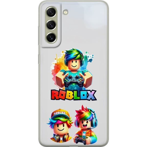 Kompatibelt Mobildeksel til Samsung Galaxy S21 FE 5G Roblox Rainbow Gamer Design fargerik spillverden med karakterer i regnbuefarger fylt med glede o