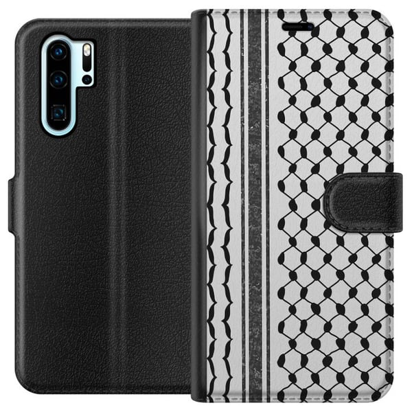 Yhteensopiva Lompakkokotelo Huawei P30 Pro Palestiinalainen kuvio - perinteiseen tyyliin inspiroima keffiyeh-kangas