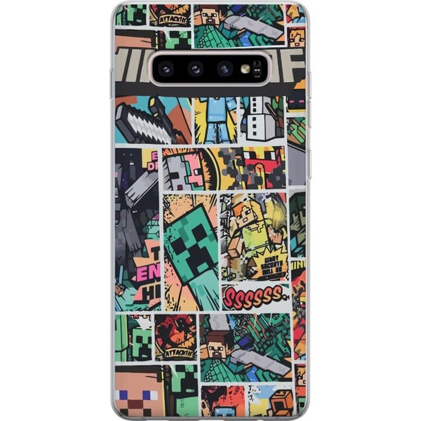 Kompatibelt Mobilskal till Samsung Galaxy S10+ Minecraft Art