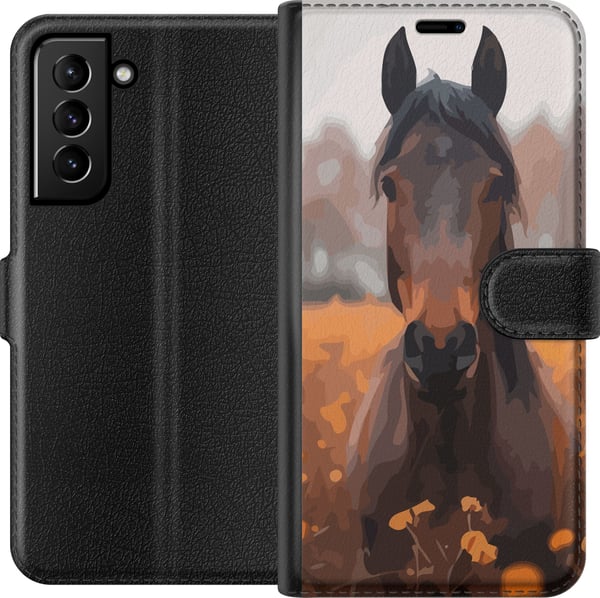Yhteensopiva Lompakkokotelo Samsung Galaxy S21+ 5G Syksyn Hevonen