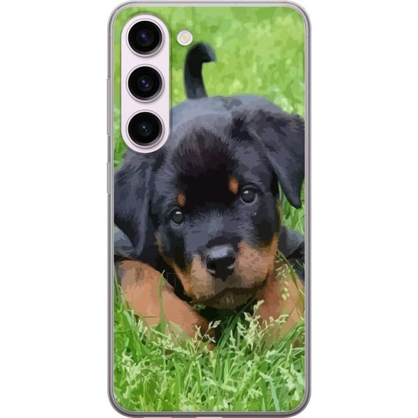 Kompatibel Mobilcover til Samsung Galaxy S23 Rottweilerhvalp med store øjne, bløde farver og tydelige detaljer, naturinspireret og charmerende hunded Kompatibel Mobilcover til Samsung Galaxy S23 Rottweilerhvalp med store øjne, bløde farver og tydelige detaljer, naturinspireret og charmerende hunded